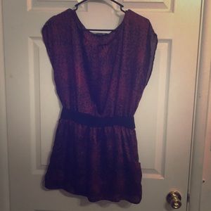 Red leopard print blouse